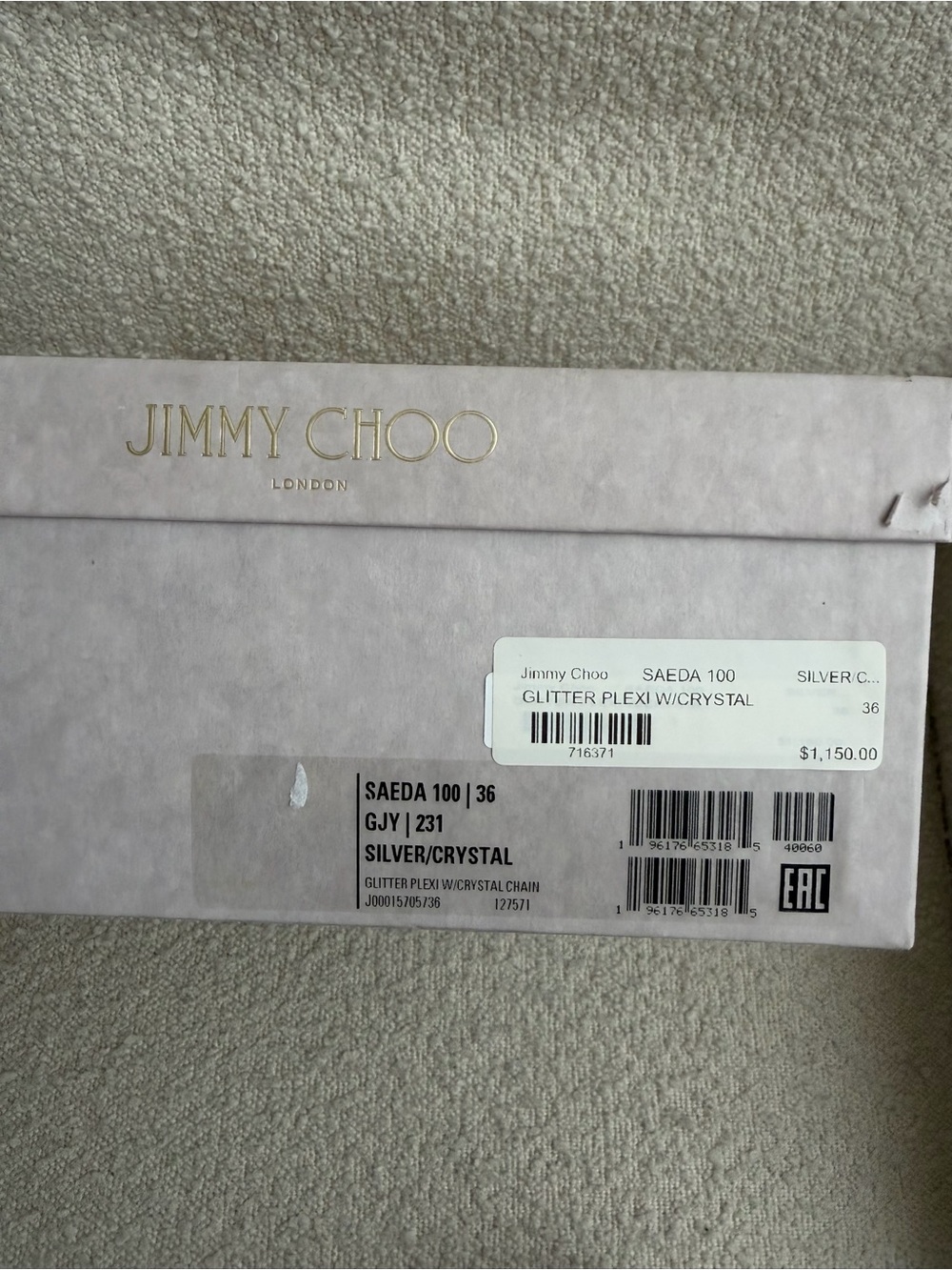 Jimmy Choo Saeda 100 Silver - Picture 6 of 7